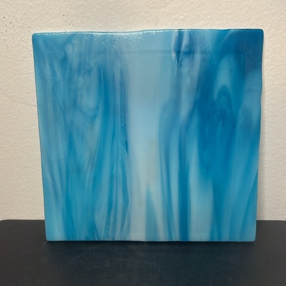 Trees on a Hillside Handmade Fused Art Glass Tile - Picture 3 of 4